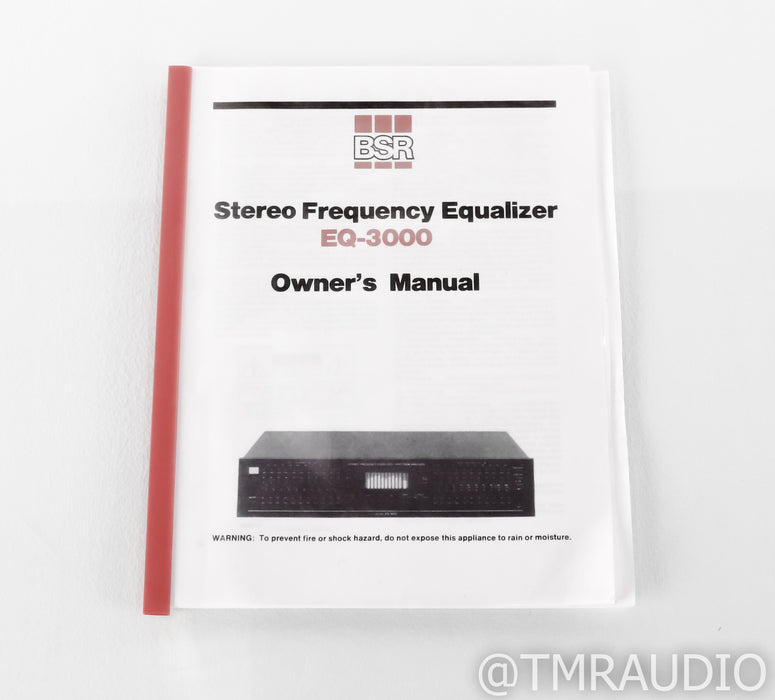 BSR EQ-3000 Stereo Equalizer / Spectrum Analyzer; EQ3000; 10-Band