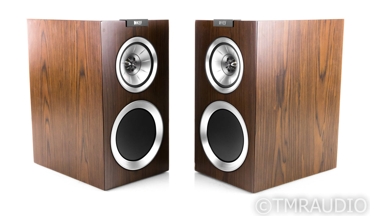 KEF R300 Bookshelf Speakers; Walnut Pair; R-300
