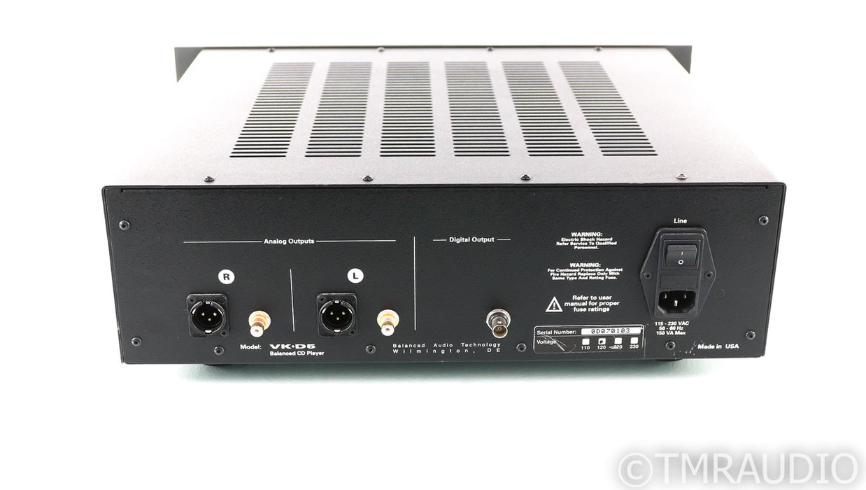 Balanced Audio Technology VK-D5 Balanced CD Player; VKD5; Remote