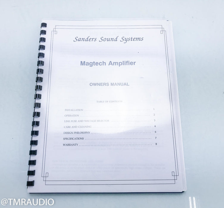 Sanders Sound Systems Magtech Stereo Power Amplifier
