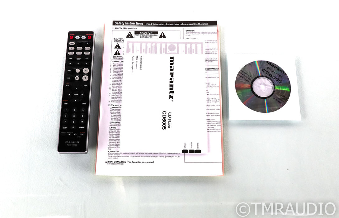 Marantz CD6005 CD Player; CD-6005; Remote; Very Low Hours