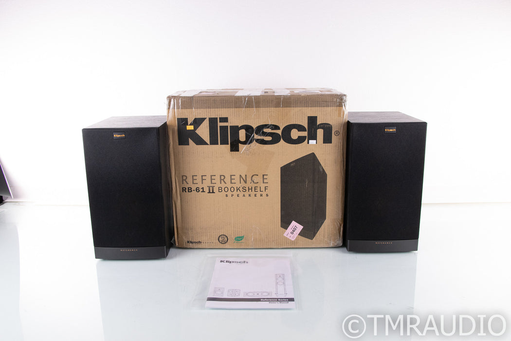 Klipsch RB-61 II Bookshelf Speakers; Black Pair; RB61-2