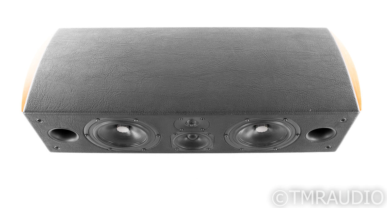 Sonus Faber Domus Center Channel Speaker; Black Leather & Teak