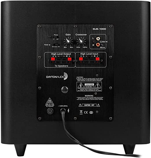 Dayton Audio SUB-1000 Powered 10" Subwoofer; Black; SUB1000 (New)