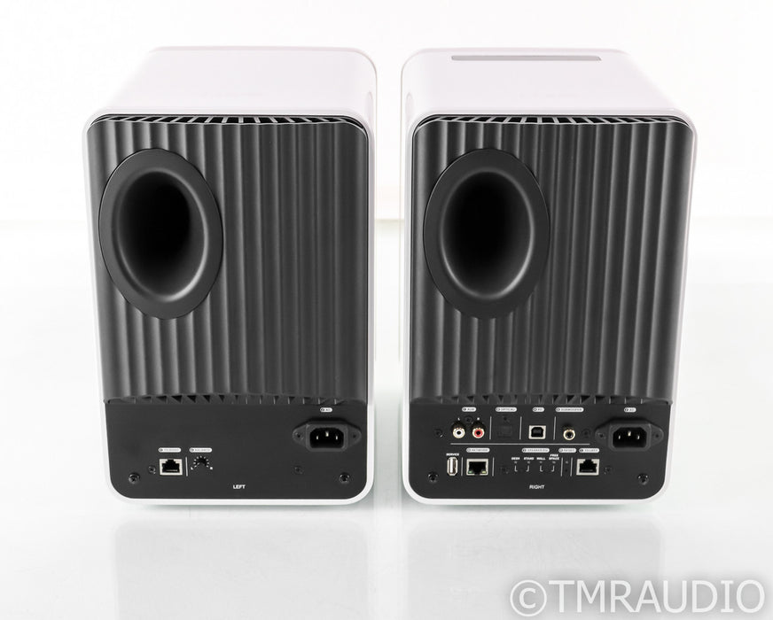 KEF LS50W Wireless Bookshelf Speakers; Gloss White / Copper Pair; LS-50