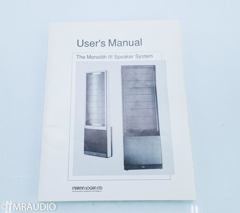 Martin Logan Monolith III Hybrid Electrostatic Speakers