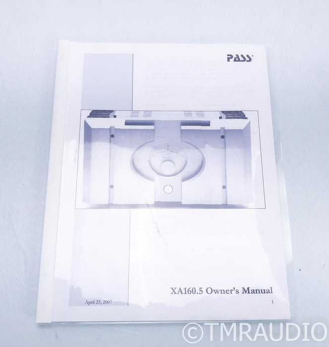 Pass Labs XA160.5 Mono Power Amplifier