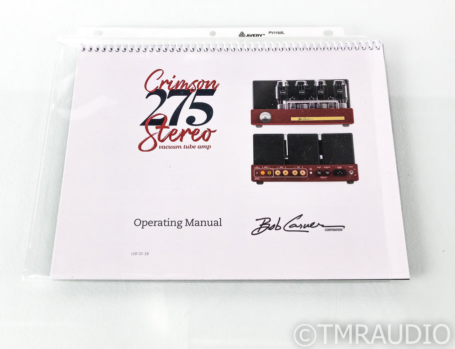 Carver Crimson 275 Stereo Tube Power Amplifier