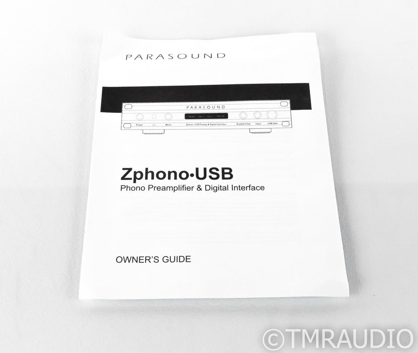 Parasound Zphono USB MM / MC Phono Preamplifier; Digital Interface; A/D Converter