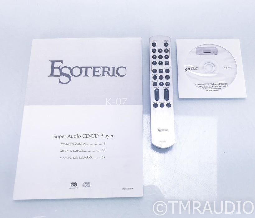 Esoteric K-07 SACD / CD Player; K07; Remote