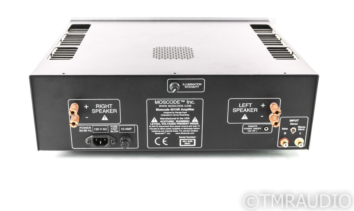 Moscode 401HR Stereo Tube Hybrid Power Amplifier; 401 HR; AS-IS (Output Noise)
