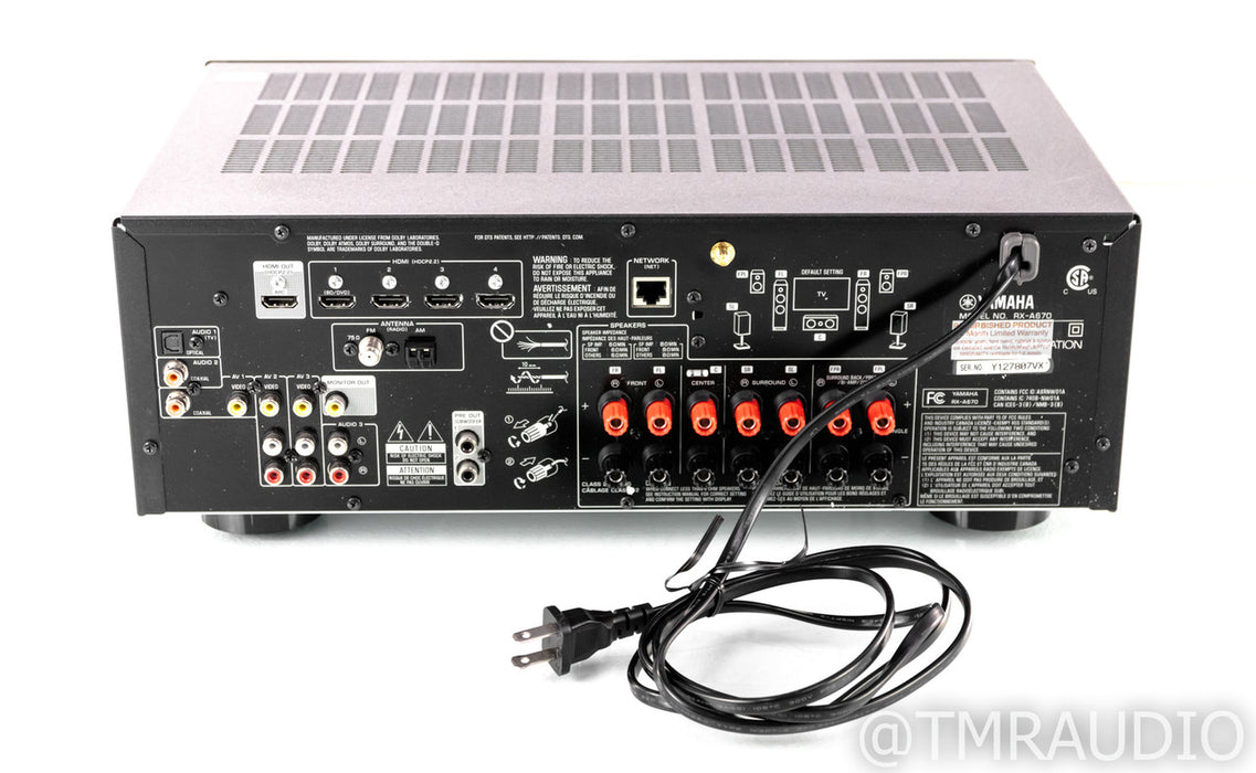 Yamaha RX-A670 5.1 Channel Home Theater Receiver; RXA670; Remote; 4K UHD