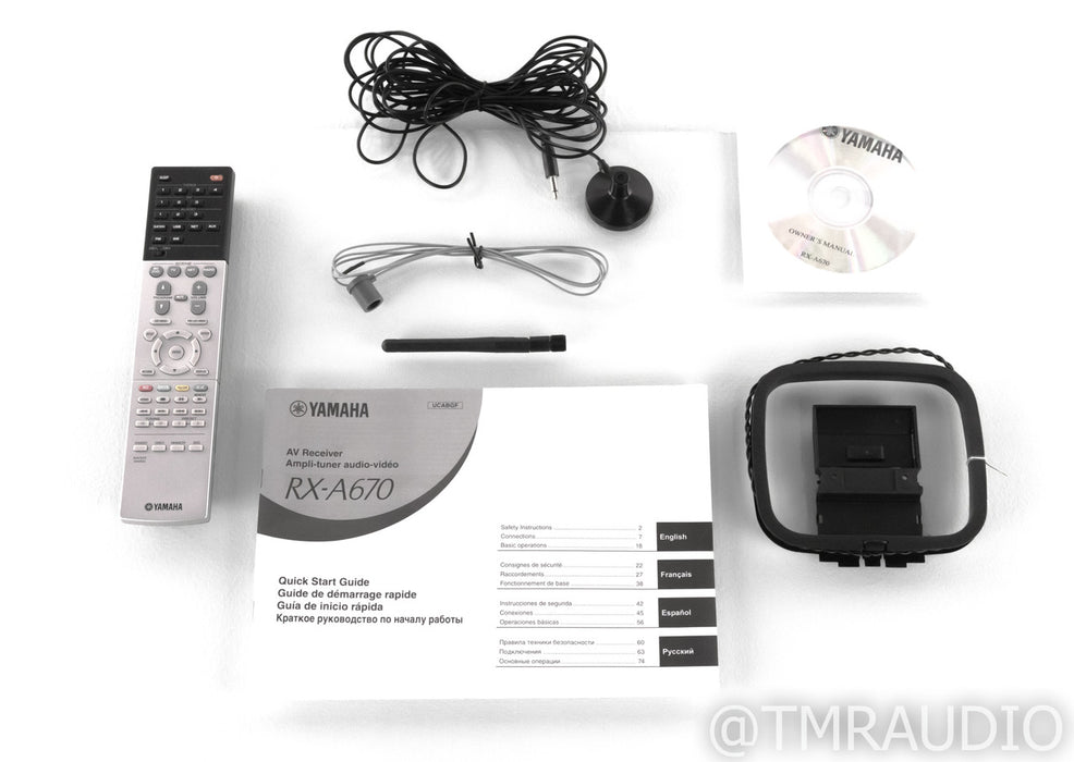 Yamaha RX-A670 5.1 Channel Home Theater Receiver; RXA670; Remote; 4K UHD