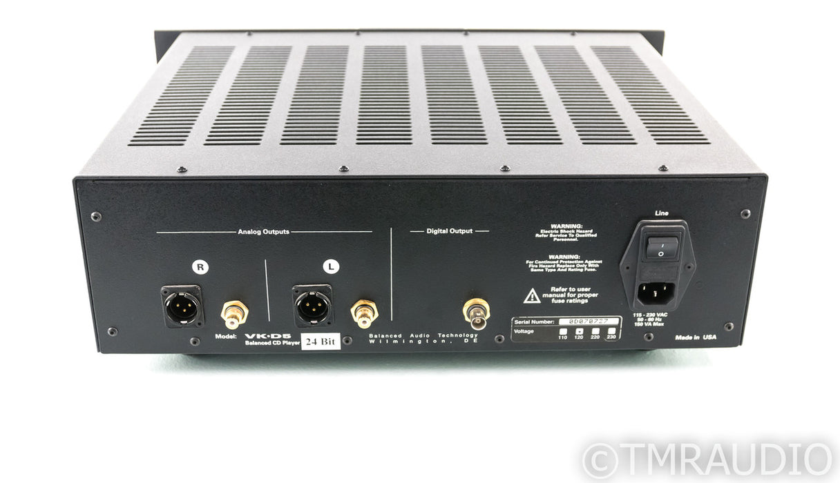 Balanced Audio Technology VK-D5SE Tube CD Player; 24-Bit; Remote