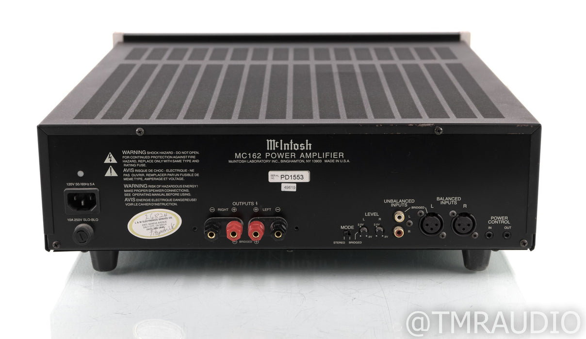McIntosh MC162 Stereo Power Amplfiier; MC-162