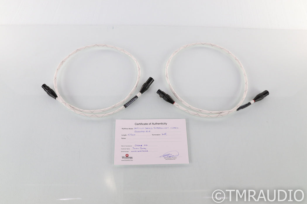 WyWires Platinum Series XLR Cables; 4ft Pair Balanced Interconnects