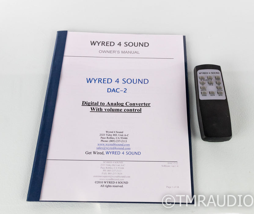 Wyred 4 Sound DAC-2 DAC; Remote