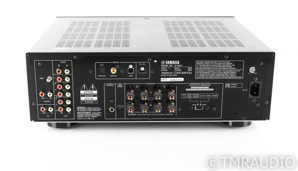 Yamaha A-S801 Stereo Integrated Amplifier; AS801; Remote; MM Phono