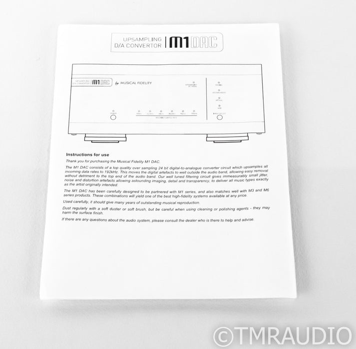 Musical Fidelity M1 DAC; D/A Converter; M-1