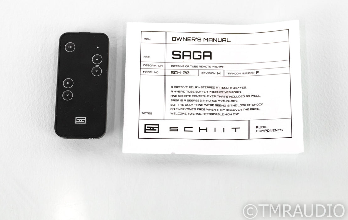 Schiit Saga Stereo Tube Hybrid Preamplifier; Remote