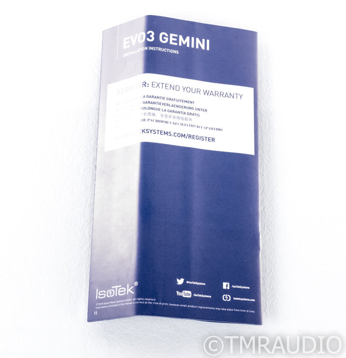 IsoTek EVO3 Gemini AC Power Line Conditioner; EVO-3