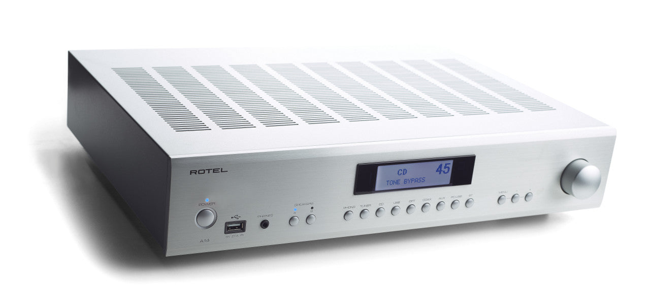 Rotel A14 Stereo Integrated Amplifier; A-14; Bluetooth; Silver (New)