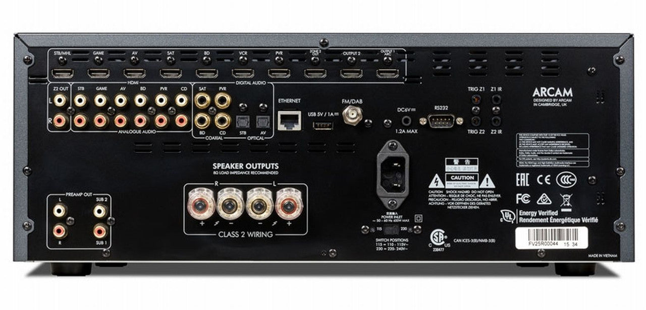 Arcam SR250 2.1 Channel Receiver; SR-250; 4K; Dirac; Black (New)
