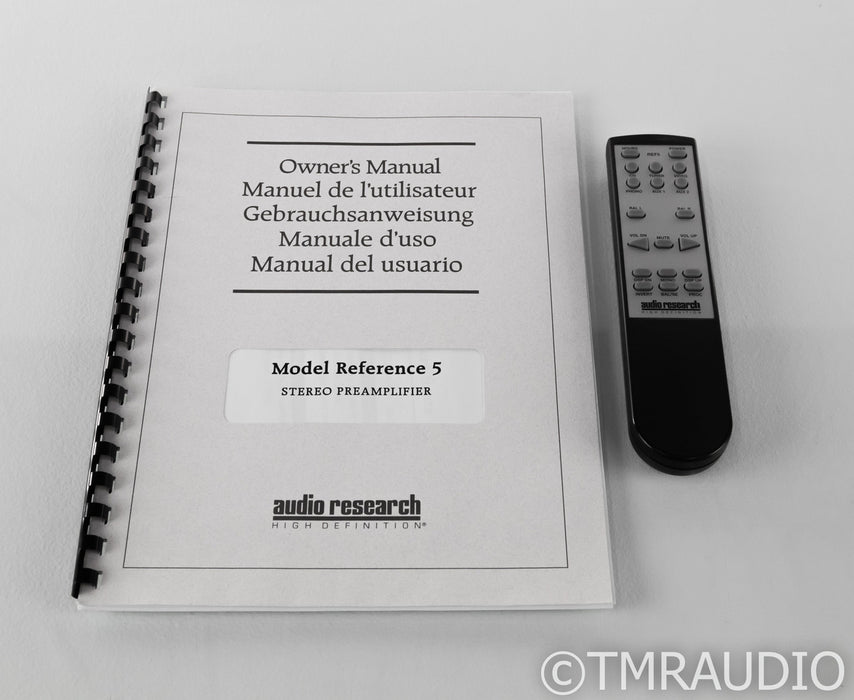 Audio Research Reference 5 Stereo Tube Preamplifier; REF5; Silver; Remote