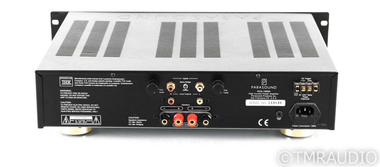 Parasound HCA-1000A Stereo Power Amplifier; HCA1000A