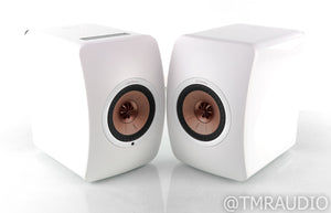 KEF LS50 Wireless Powered Bookshelf Speakers; LS50W; White/Copper Pair