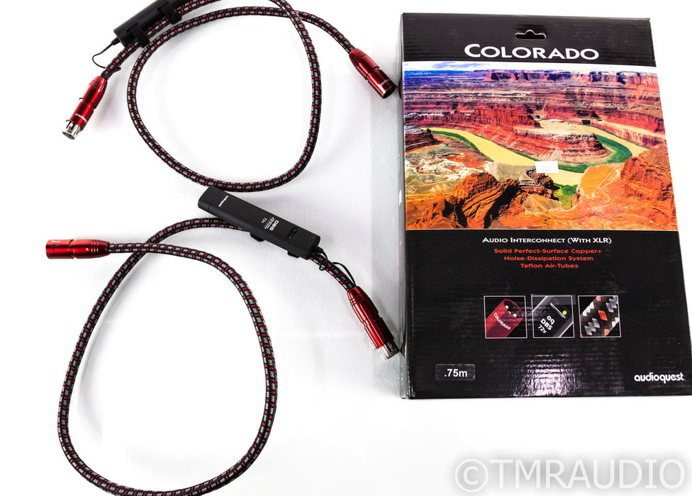 AudioQuest Colorado XLR Cables; 1m Pair Balanced Interconnects; 72v DBS
