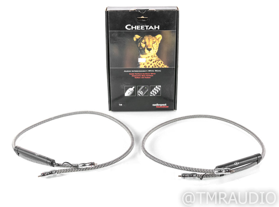 AudioQuest Cheetah RCA Cables; 1m Pair Interconnects; 36v DBS