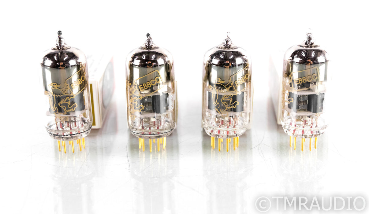 Gold Lion E88CC / 6922 Vacuum Tubes; Gold Pin; Cryo Treated; Matched Quad (New)