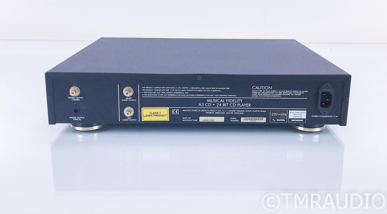 Musical Fidelity A3 CD 24-Bit CD Player / Transport; Remote; 230V