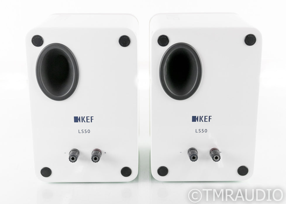 KEF LS50 Bookshelf Speakers; White Pair
