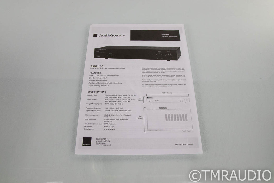 AudioSource AMP 100 Stereo Power Amplifier; Black