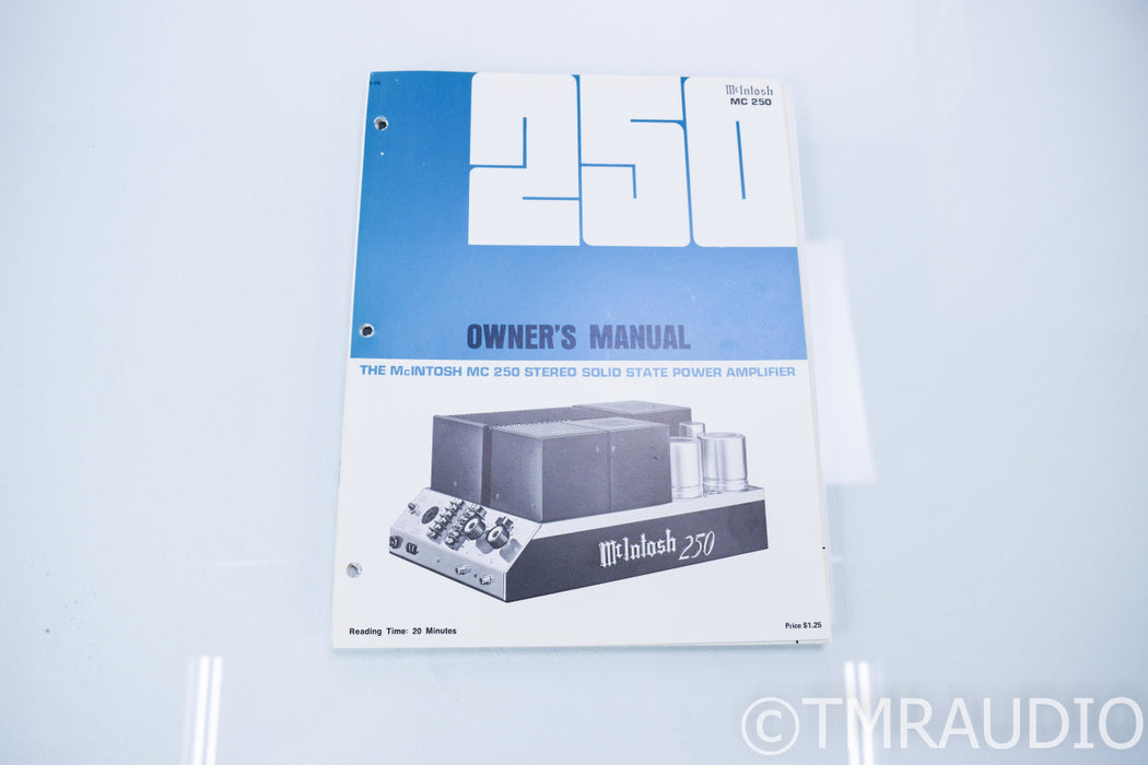 McIntosh MC 250 Vintage Stereo Power Amplifier; MC250; Refurbished/Re-capped