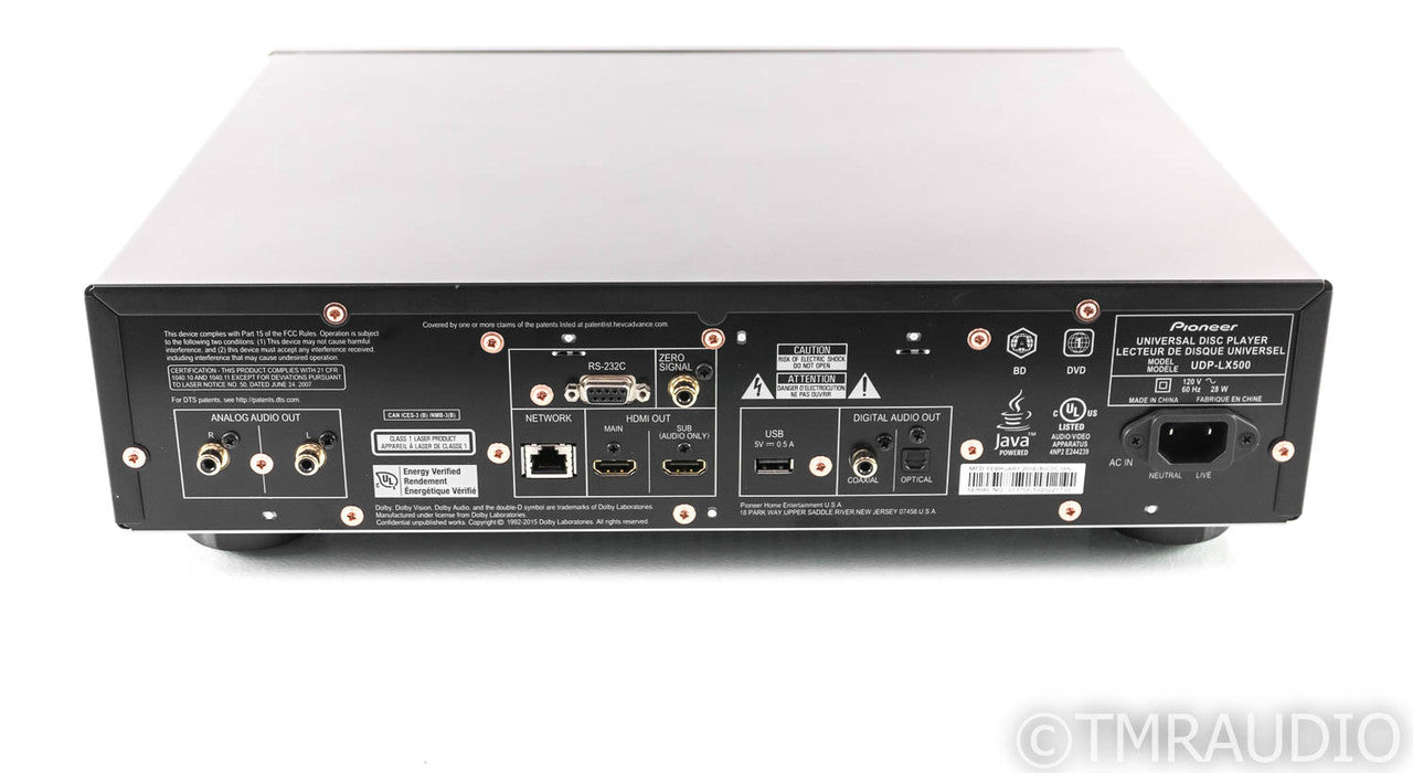 Pioneer Elite UDP-LX500 Universal Blu-Ray Player; UDPLX500; Remote; 4K UHD; HDR