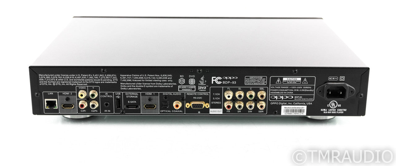 Oppo BDP-93 Universal Blu-Ray Player; BDP93; Remote