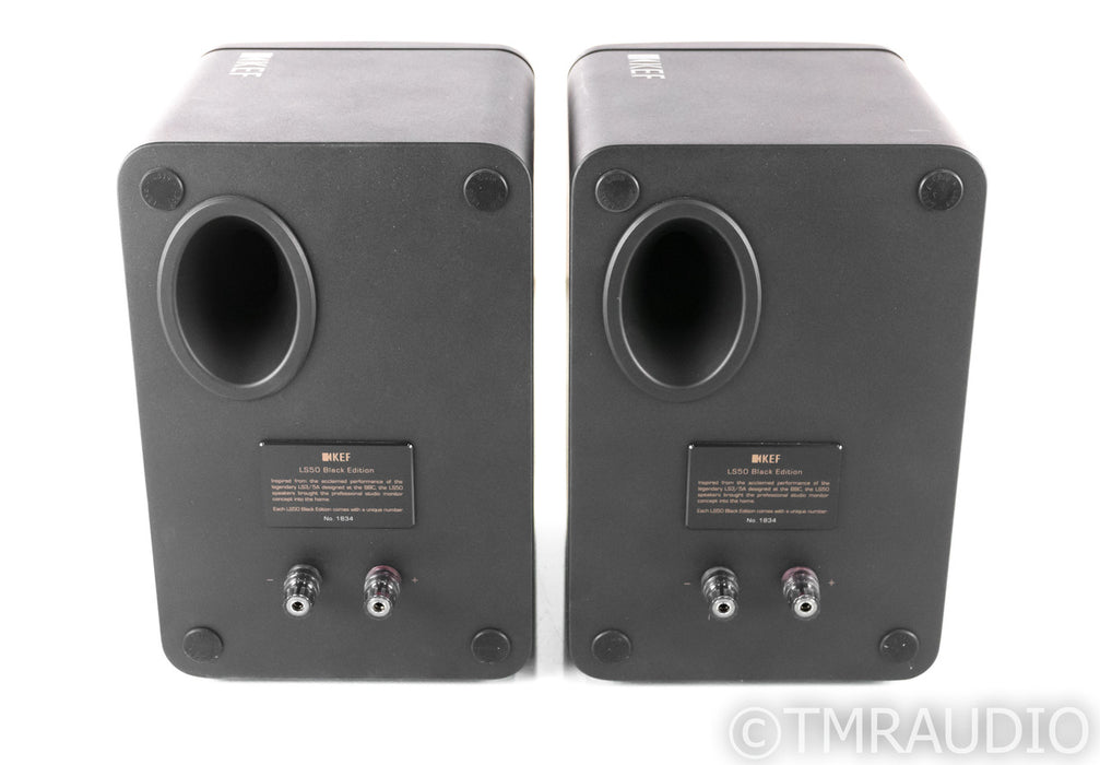 KEF LS50 Black Edition Bookshelf Speakers; All Black Pair; LS-50