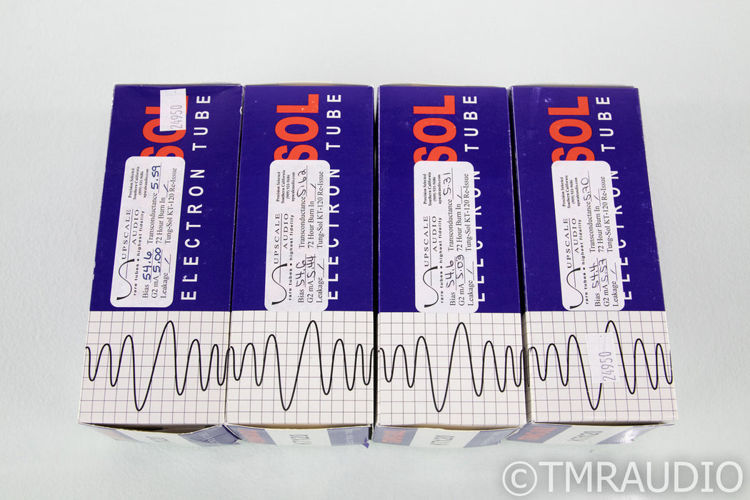 Tung-Sol KT120 Vacuum Tubes; Set of 4; Matched Quad; Cryo Treated; Low Hours