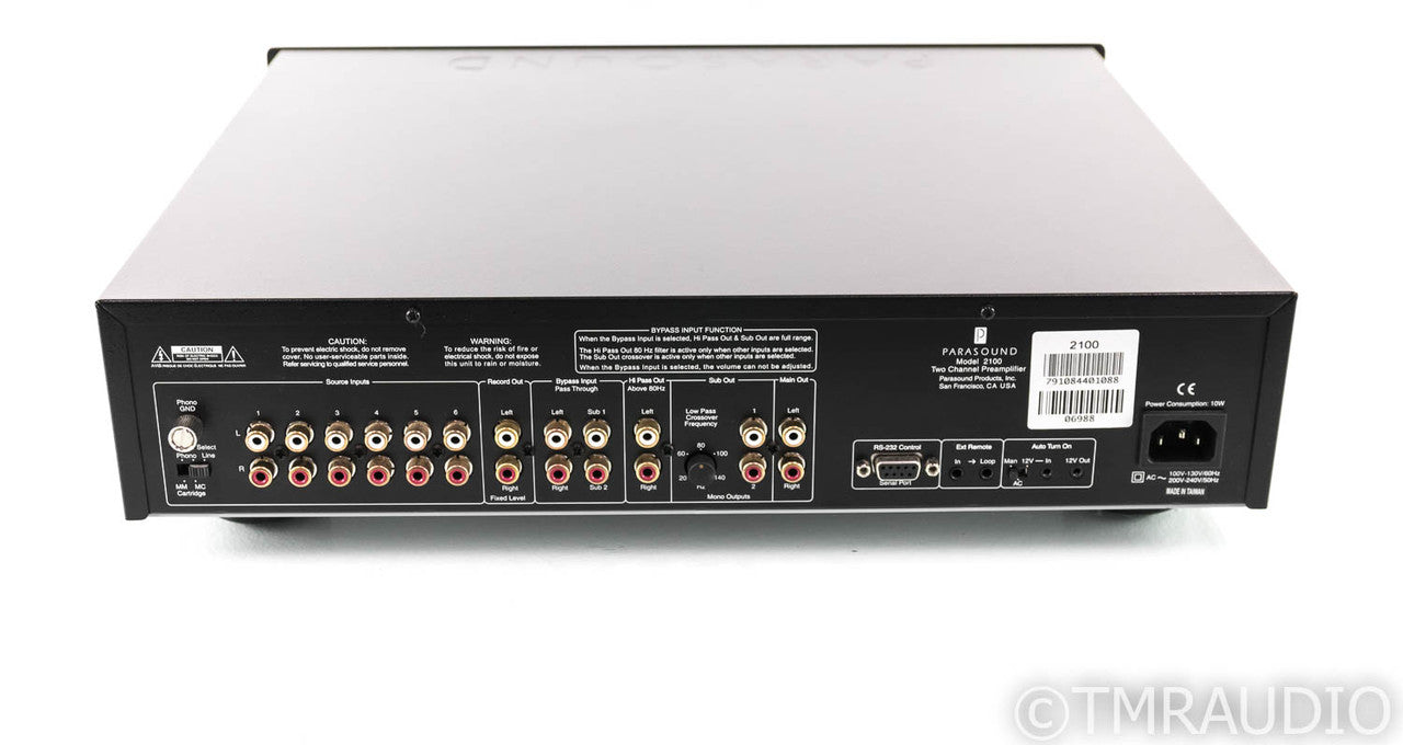 Parasound NewClassic Model 2100 Stereo Preamplifier; MM / MC Phono; Remote