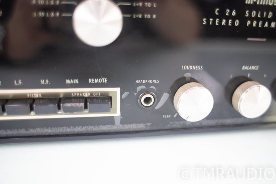 McIntosh C26 Vintage Stereo Preamplifier w/ Walnut Case