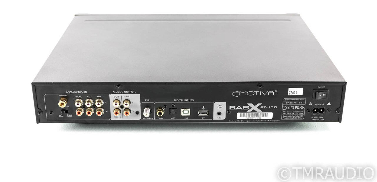 Emotiva BasX PT-100 Stereo Preamplifier; PT100 (No Remote)