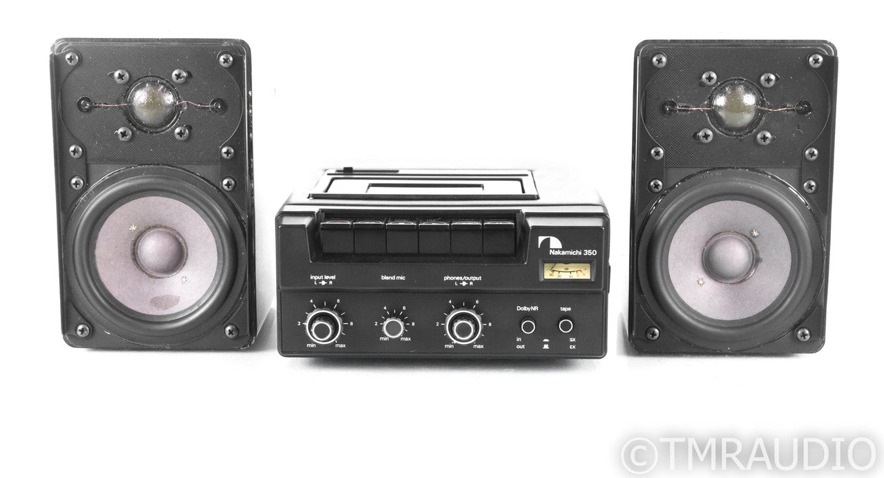 Nakamichi 350 Portable Cassette Recorder; ADS 2002 Power Converter / Speakers
