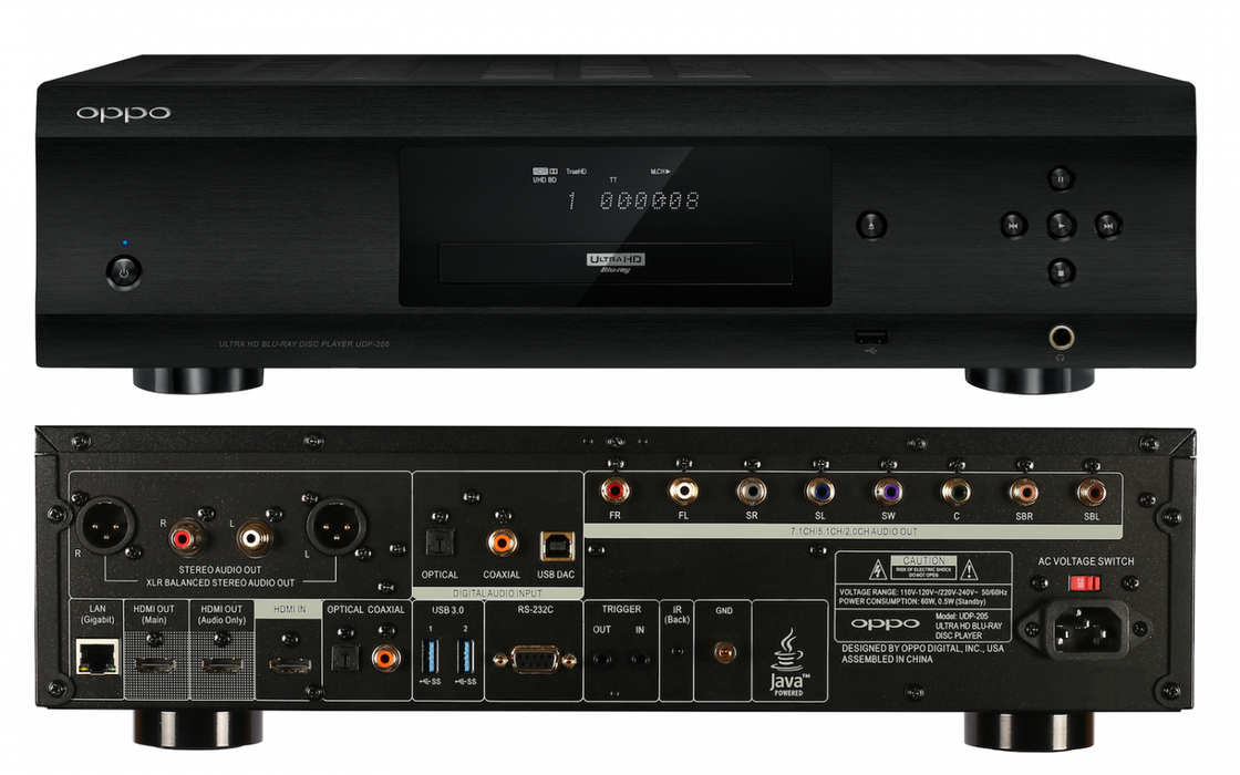 Oppo UDP-205 4K UHD Universal Blu-Ray Player; UDP205 w/ Rack Mount Kit (New)