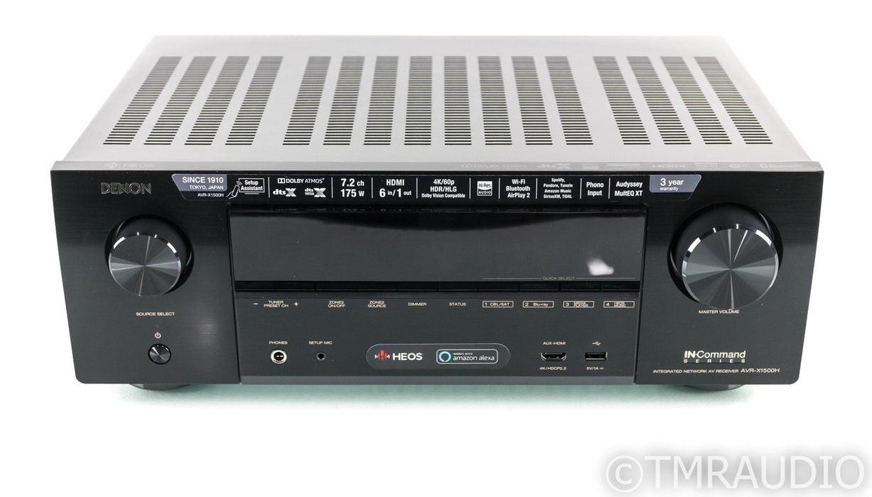 Denon AVR-X1500H 7.2 Channel Home Theater Receiver; AVR1500H; 4K UHD; HDR