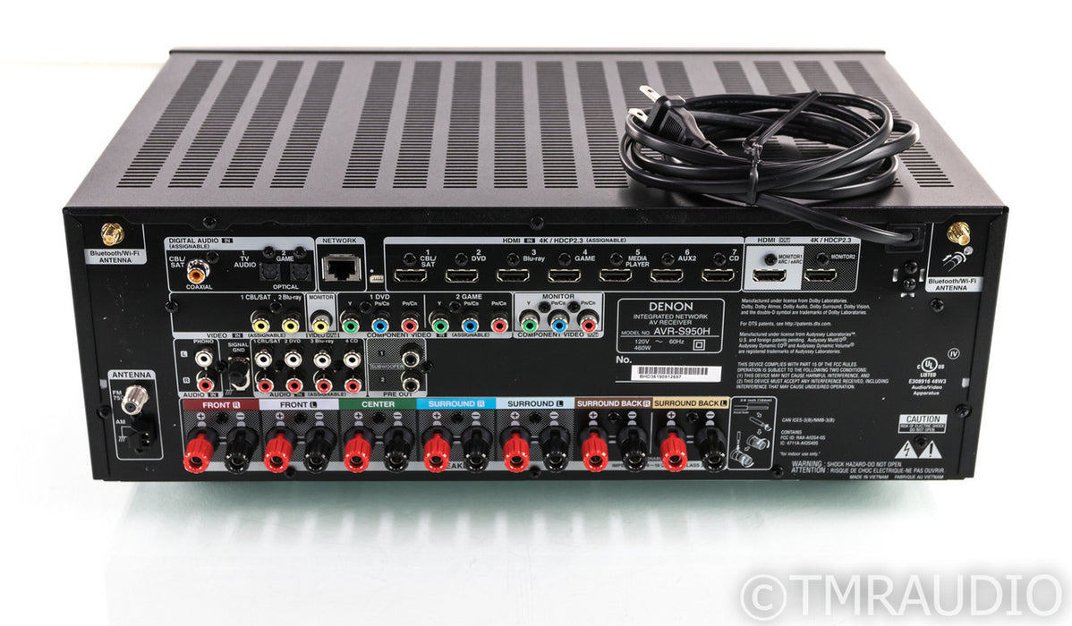 Denon AVR-S950H 7.2 Channel Home Theater Receiver; AVRS950H; 4K UHD; HDR