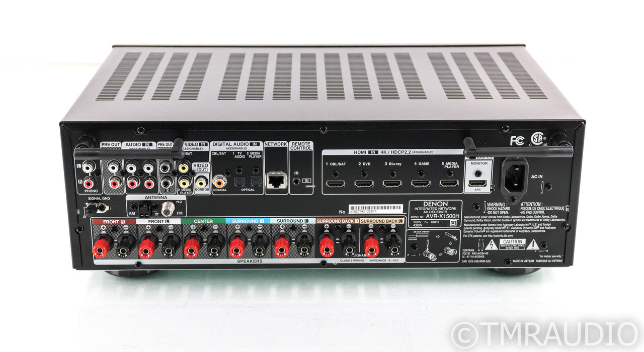 Denon AVR-X1500H 7.2 Channel Home Theater Receiver; AVR1500H; 4K UHD; HDR