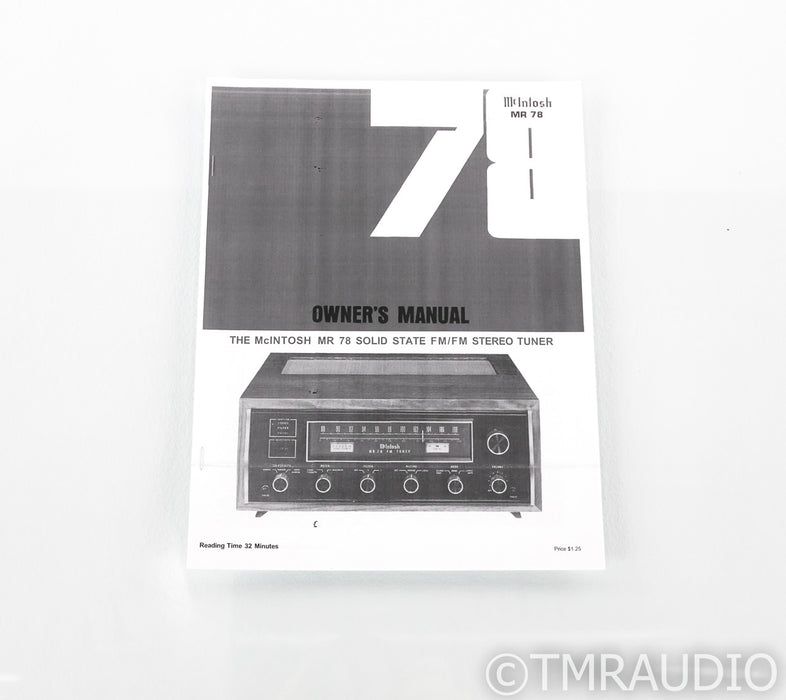 McIntosh MR78 Vintage FM Tuner; MR-78; Modafferi Modifications